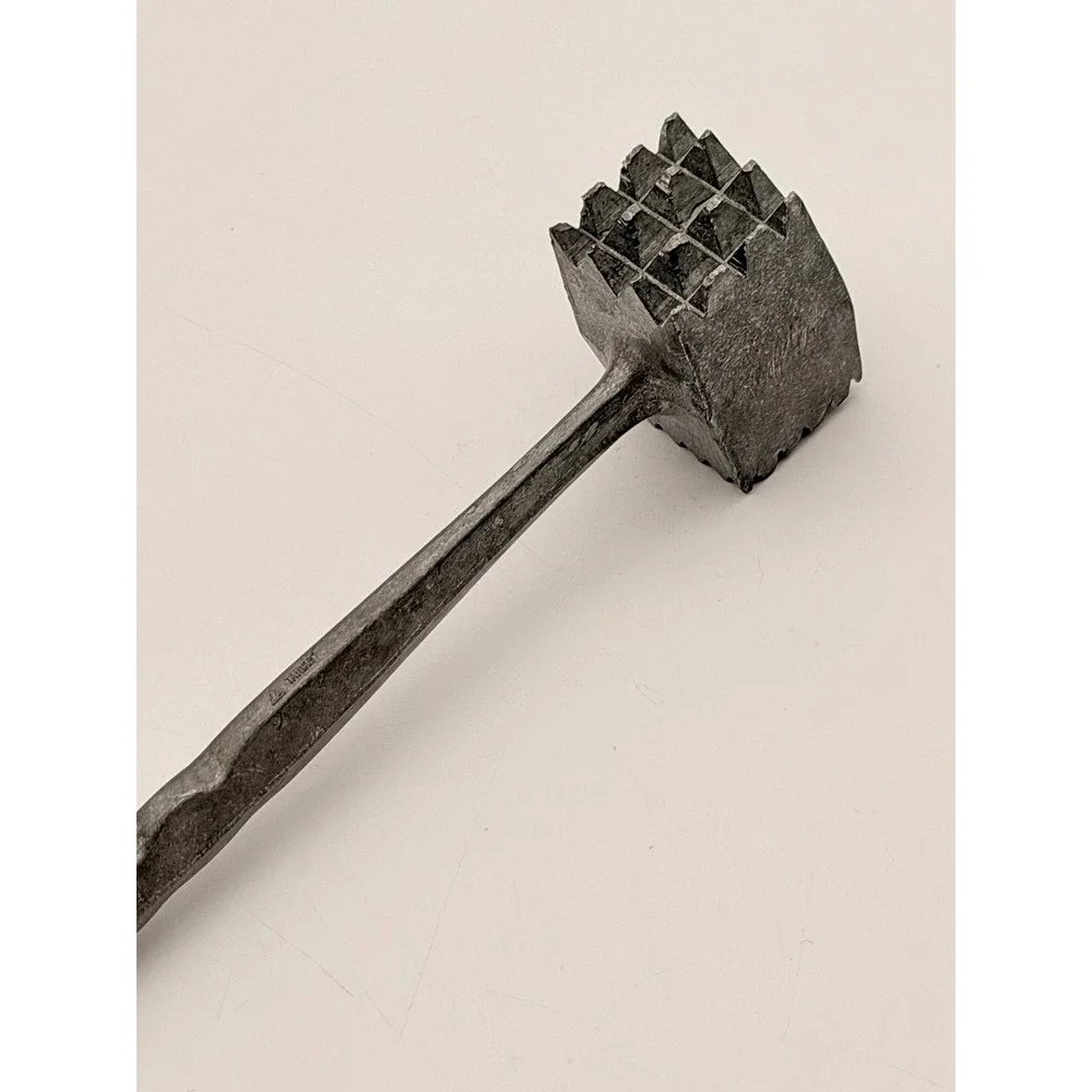 Vintage Cast Aluminum Meat Tenderizer Mallet Dual Sided Hammer Taiwan Marked